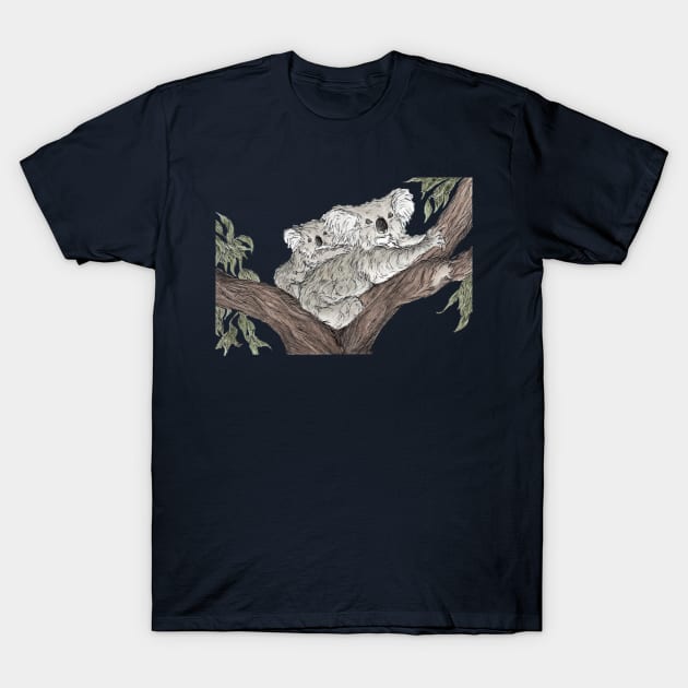 Cute Koalas in Tree T-Shirt by AussieLogic